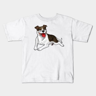 Dog - Staffordshire Bull Terrier - Brindle and White Kids T-Shirt